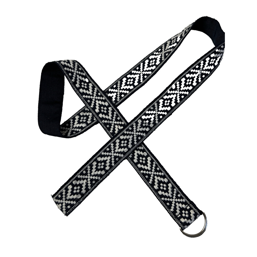 Woven Black White Black Belt Women Size 10 Boho Western Adj ustable School Work